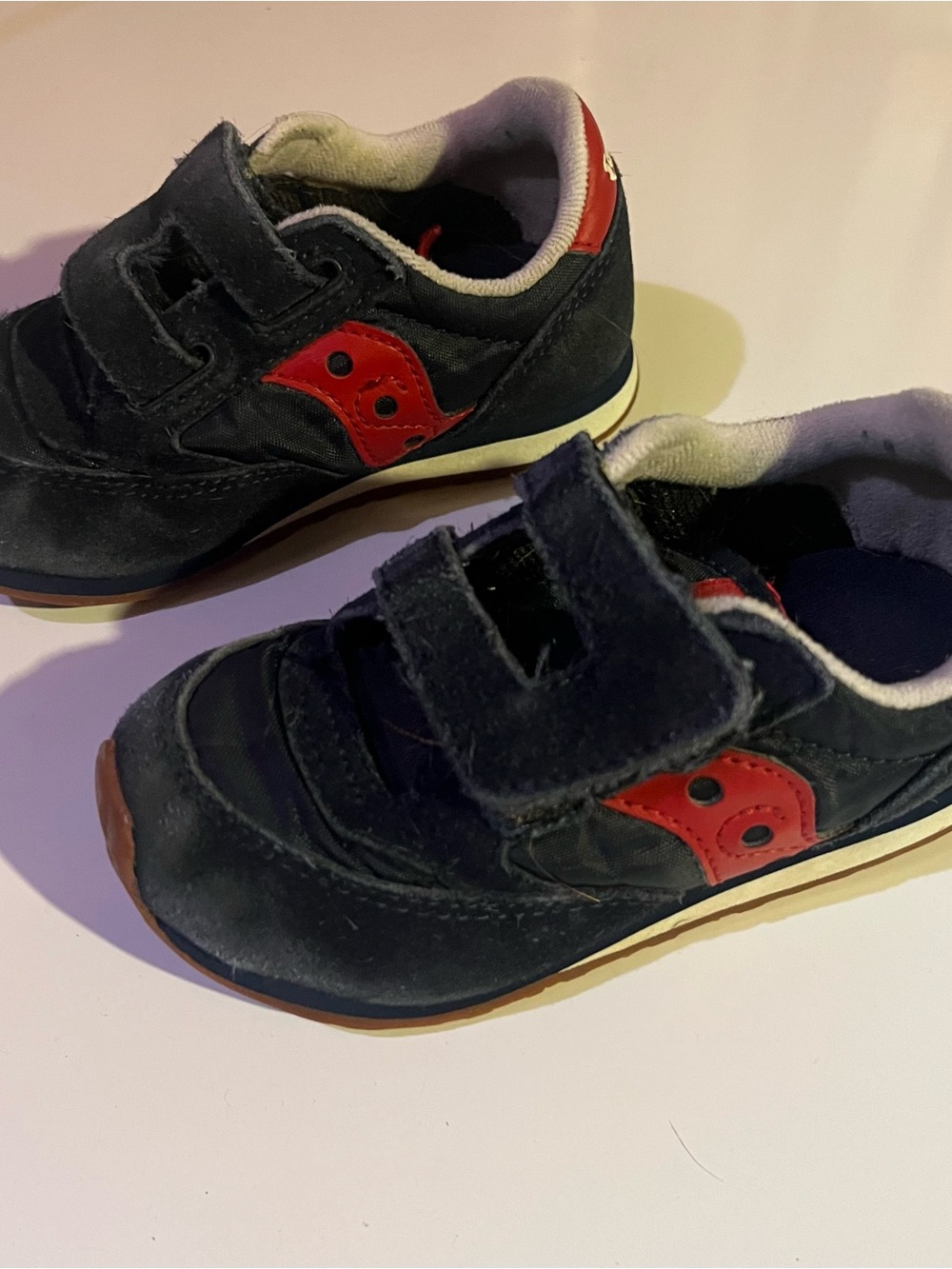 2 pairs - Saucony Jazz and New Balance 574 - toddler 8